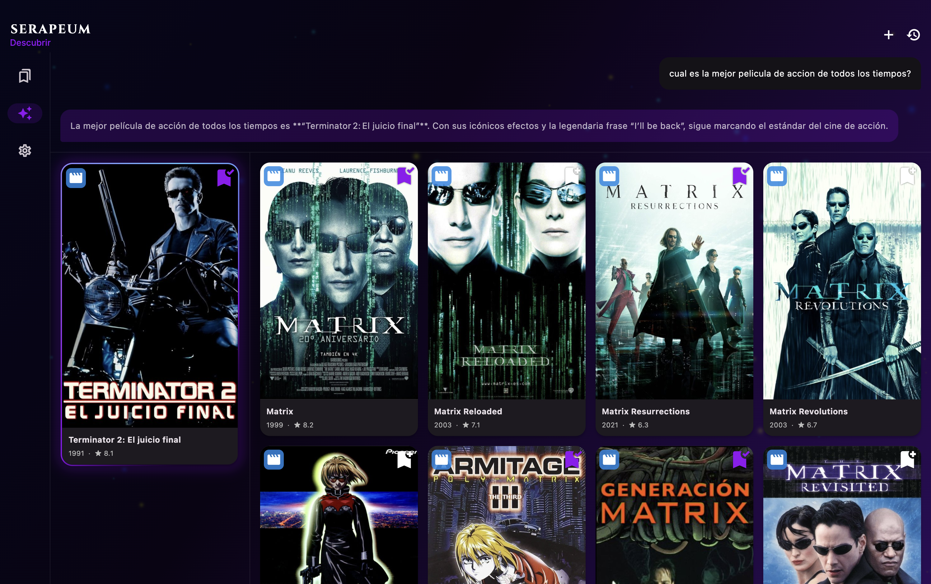 Serapeum app — Desktop view